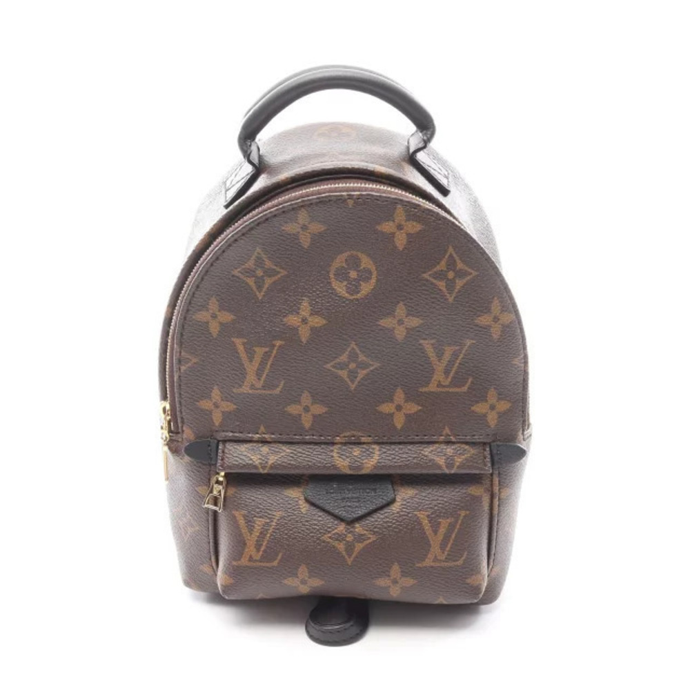 Louis Vuitton Palm Springs Backpack Rucksack Bag Canvas Leather Black Brown